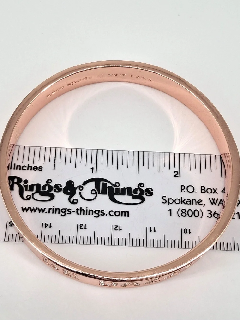 kate spade rose gold 'Be Dazzling' Crystal Letter Bangle 2596 - Picture 2 of 4